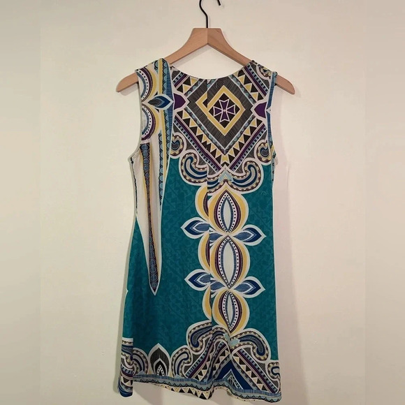 R&B COLLECTION Size S Womens Multicolor Round Neck Sleeveless Midi Dress EUC - Picture 4 of 4